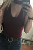Very cute top. My torso is a little short, so there's a bit that bunches up but it's easily hidden with high waisted jeans/shirts. Love it. - Sara C.