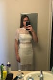 Was very comfortable, but too big in the hip and waist area. I ordered a small and should have ordered and XS. I sent it back and decided to get another dress that seemed more flattering for me. My jean size is around a 6 and I wear Adult M for t-shirts. I would definitely size down if you are thinking of getting the dress. - Jimmie D.