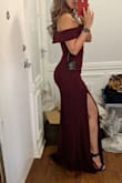 As pictured! Fits like a glove. Beautiful quality fabric that is very flattering and falls elegantly. I'm so happy with it. - Angela N.