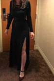 Bought this for a gala and loved it. It was hard to the find the right shapewear to wear underneath (as I could still see lines) I bought a medium and wearing with the right size heels I didn't need to shorten it. I received many compliments and can't wait to wear it again. I don't know if a large would have been more forgiving but I still loved it! - Carrie G.