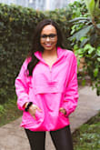 I absolutely love this statement pullover for Spring! It is definitely a NEON pink and super bright! I am a size XS/S and this pullover is oversized/runs a lot longer than I thought. Although it is not fitted, I used the drawstring to pull it tighter around my body and tucked it under so it appears a little shorter. I paired with leather leggings and slides & got lots of compliments! :) #lovelulus - Sarah S.