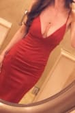 OBSESSED with this dress!!! The color, the material, it just all worked. Compliments all night! The straps are adjustable, so you can tighten the top to help hold everything in, because it's not really a bra friendly dress... unless its a strapless with a deep v front.  Definitely a cleavage-y kind of dress, but still very classic.  I was nervous about wearing suede, especially because it rained the night of my event, but not a single stain. :) - Anesah A.