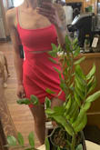 I really wanted to love this dress, but it just ended up being too short for my tall frame. (Excuse the plant in the way). I tried on a small, but it was too loose in the waist. - Ciara P.