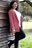 Love the color of this jacket. You can pair this jacket easily with dress pants or jeans for a sophisticated style. It's a little big in the bodice area for my liking but I'm still happy with my purchase. Love Lulus as always! - Stacia V.