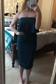 I normally wear a size small, but for some reason I was nervous and ordered an XS due to the strapless aspect and because I previously ordered a small in another dress and it was way too big. The quality is great and the length was perfect. This is the perfect dress. - Paige B.