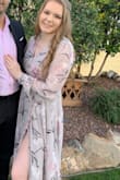 I wore this for a wedding and got so many compliments! Really such a great dress!

I am a size 27/28 jean, size chart said to get a medium but I probably should have gotten a small instead of a medium. I had to pin up the top because it was just a bit too large - wasn't the dresses fault, though. - Ashlyn M.