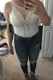 I normally order a large in dresses and ordered this in a medium and I'm so glad I did! It fits great and still has enough room for the gals. I think a large would've been too lose, so you may want to order down a side. Wearing this for a the "casual" Thursday night out of my bachelorette party! - Kelsey L.