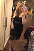 This dress is better than what I anticipated. I wore it for a bachelorette weekend and I received so many compliments it was true to size. I ordered a size medium, and I am an athletic build with a size 34D bra. It was extremely comfortable. I had no problem getting into and it fit well in the arms. I took it out to dinner and dancing! Such a classy fitting as it falls just below the knees. I loved it so much I want another color.. honestly the best dress that I've worn in a long time. - Hilary S.