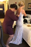 Bought this for my wedding. We planned this wedding in a very short few weeks- this dress came on time and was exactly what I pictured. I took it into an alterations lady near me and had the back taken down into a V. I couldn't have been happier. :) - Alisha H.