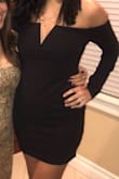 Fits true to size, the length was perfect for me. Very flattering dress. - Wendy M.