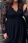 The reviews sold me on this dress. The black was flattering for my curvy body (Mom of 3). I am 5'9" and wore two inch heels and the dress was still sweeping the floor. The sleeves were also a bit long (not tight on me) so I rolled them near my wrist and it looked fine. So many compliments! - Katelynn B.