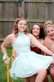 Homecoming dress for my daughter! Fit beautifully! Can be worn again. Love the mint green color! Added a sash belt and she looked perfect! Here's a picture with her friends. - Cheri W.