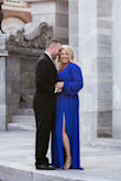 Loved this dress! I ordered 5 dresses trying to find the perfect one for our pictures, and this was by far my favorite. The color pops, and it was perfect to brighten up our engagement shoot on a cold February day. I wore with high heels and it still touched the ground a bit, which is what I was going for (really wanted a train, but what can you do?). It was a little big in the top part, I'm a bit busty so I went with the XL and just pinned it a bit, otherwise my bra would have shown. Still incredibly pleased, and as you can tell from our pictures, it twirls beautifully and the high slit gives it an air of sexiness! Great dress for any occasion, dress it down with flats for a BBQ or dress it up with accessories for something fancier! - Mallory G.