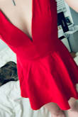 I think that the dress fit true to size but was VERY short. There are shorts within the dress so you do not show too much but I was not a fan. Unless you are looking for a really short dress I would not suggest purchasing. - Danielle W.