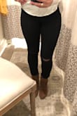 These are super comfortable! The material is very stretchy. The only thing that I wish they had were belt loops. Otherwise a great buy! - Andrea W.