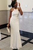 I tried this dress on and fell in love with it. It is the perfect dress for my wedding. - Tracee S.