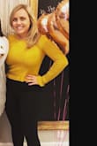 Love this sweater. It's super flattering and makes my bust look huge which is why my husband loves it on me. I am short so the sleeves were long on me but it's a sweater so they look fine. - Robyn S.