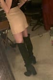 Love this skirt! Very cute, very flattering, a little short, but still appropriate! A bit more on the peachy side, less so baby pink. - Caelyn H.