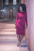 I was happy to find a pretty long sleeve dress for my engagement photos. I really wanted a red dress as we were sending our wedding save the dates around Valentine's day. Our wedding colors were blue and red. This dress is definitely more wine but it worked! It was my first Lulus purchase, so I wasn't sure what to expect especially in terms of sizing, but I was pleasantly surprised. This dress is form fitting, but you can get away with a body shaper if it doesn't come up too high in the back. I wound up turning to Lulus for my bridal shower and bachelorette party dresses as well! Their dresses are solid and affordable. As previously mentioned, the boning in the back is a little awkward and I felt like I needed a little more support in the chest area, so be mindful of that if you have larger breasts. - Jennifer P.