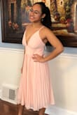 This is my favorite dress from Lulus. The pink is so girly and classy at the same time. It makes me smile wearing this dress. - Elenita S.
