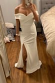 I ordered this dress in white in hopes to use it as my bridesmaid dresses. The quality was to be expected for this price point. Even with nude seamless underwear you could see every line underneath. Probably in the other colours it would be ok. Fit as expected and was comfortable. Comes extra long and needs to be hemmed. Returning as I was hoping for Ivory and not pure white. - Alison M.
