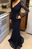 Love this dress. I thought I was not going to like it because it was all lace but it ended up looking really nice. I especially loved the long sleeves. - Caley L.