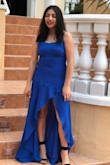 My daughter loves the way this beautiful blue dress fit. Fit true to size which is difficult to pin point. I loved how it was the perfect length. She felt gorgeous and she rocked the dress! - Joanna C.