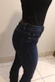 Wanted to give hi-rise jeans a shot. based off this pair, I like the style. Fit is good, material is soft and stretchy. They have a bit of length to them for me at 5'2 so I usually cuff them up a bit at the bottom. They are not quite as tight around the waist/pelvis as I like, but didn't necessarily want to exchange to size down. - Mandi Y.