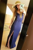 Great material, fits very true to size, super super comfy! I am very short, so I will only be able to wear it with heels or it will drag a bit on the ground, but oh well, just a great excuse to wear heels. ;) - Michelle G.