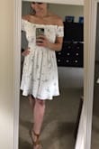 This dress fits perfectly! There is a second layer of fabric underneath so you don't have to worry about any see-through issues. I haven't worn it anywhere yet (as it's still cold here!), but I look forward to warmer weather when I can wear it! - Beth A.