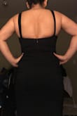 Love the dress but it runs a little small. I usually order a small but for this material I should have ordered a medium!! The material is stretchy. That's why I made it fit, but it feels a little tight. - Isela V.