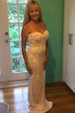 I knew I like the dress from the picture which is why ordered, but oh my gosh the dress is magnificent! Every person that I have shown they're just mesmerized by its beauty. It fits loosely but I would not change the size but it is extremely long and I'm only 5'1. Nervous about alterations with the extensive sequining on the dress, but I know it will be okay. I plan to wear it for my wedding in May it was one of five dresses and the other three I didn't even have to try on. I found The ONE. - Alina M.