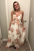 I was very pleased with this dress overall! The fabric isn't cheap and it's beautiful. It's a little loose on me on the bust and it'll definitely need to get hemmed. Can't wait to wear it to my bridal shower! - Ashley V.