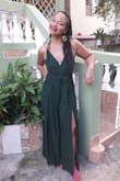 Great for a small waist and curvy hips. I had the length taken up and still need to wear heels. - Eren H.
