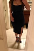 This dress is absolutely STUNNING. It's the only bodycon dress that I have found that actually fits me properly. It hugs your curves in all the right places, has straps that are perfect to wear with any normal bra and leaves you looking flawless. I am so obessed, I have it in the navy blue and in the black! - Kennedy A.