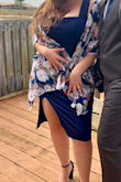 I am still so pleased with the quality and fit of this dress! Bodycons NEVER fit me the right way, but this one fit like a glove! I wore it to a dear friend's wedding and paired it with a nice wrap as it seemed a bit too sultry for a wedding on it's own! I love this dress so much I bought it in the black, too! Absolutely in love and would recommend to everyone! - Kennedy A.