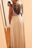 This was one of four Lulus dresses I ordered for my elopement. All of them have been so beautiful that the decision was hard! This dress was a favorite if I was having a traditional wedding. The beading and quality are outstanding! The only alteration I would have needed was to shorten the straps. I loved that this one already had cups sewn into it as well. I will be adding them to the one I chose thanks to knowing the difference it made with this one! - Ashley M.