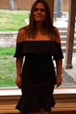 This dress fit so pretty. My husband kept saying that I looked very sexy. The fabric is a good quality and tick. Had to exchange a medium for small but it was free and way worth it. - Magalis T.