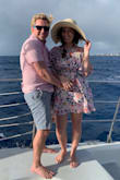 This dress runs large but SO pretty and flirty!! We used it for our baby reveal on a sunset cruise in Maui. - Brittanie H.