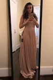 I was a little worried about buying a dress without trying it on, but this fit just right (minus the length - but I expected that) the waist is stretchy so it fits comfortably. Very light fabric - I'm using it for a wedding in Greece. - Vicky K.