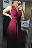 I love this dress. I wasn't sure what my size would be, I'm generally an XS but nothing ever fits right when I order online so I was a little hesitant but I love this dress I am obsessed with it. I'm going to wear it to every formal occasion that I can get away with! There's so many styles to wear it, I originally bought it as a bridesmaid dress but the different styles can allow me to wear it to any other event!! 10/10 I love this dress so much! The fabric is breathable and airy but also warm and comforting. It hugs your waist perfect without strangling you. It's a perfect dress. - Jami M.
