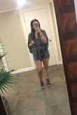 This romper is everything & more. I wore it out to dinner in Jamaica and felt so beautiful! It is SO comfortable. Love that you don't have to wear a bra with it! And you can dress it up or down. Seriously... I'm buying every color. (Also, no idea what my waist and hip size is, but they're not small, and the medium was perfect. Thick thighs save lives.) - Cara M.