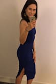 I loved this dress!!!! The fabric is thick, so no one will see your underwear. It gives you a very good shape and I truly love it. I will buy it in other colors. - Ana C.