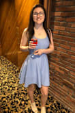This dress was so cute and I loved the color. I wasn't a big fan of the stitching part by my chest and the price was also pretty high but over liked it! - Lauren C.
