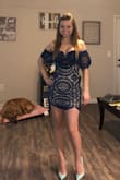 Gorgeous dress.. the arm area is a little tight. Also runs small.. ordered an XS and couldn't zip the back.. :( - Victoria