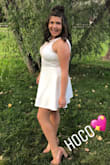 I got this and another dress for homecoming, I ended up going with this one because the lace detailing was absolutely gorgeous. The back is very open so if you're uncomfortable with that you might want to look at other dresses. - Martha G.