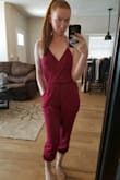 I absolutely love this romper! The only thing I would say is it did shrink a little after the first wash. It still fits great, but next time I would order a small to make sure it fits well after washing. The color is awesome and I love the material! - Chelsea G.