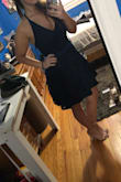 I loved the fit of this dress and the lace! I never wear open back but this dress has a good amount of support, and it isn't loose on the side. It was extremely comfortable and the straps weren't too tight! I wore for a rehearsal dinner and it was perfect and a great price. Perfect length for someone short like me. - Kellie C.