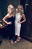 I purchased this dress last-minute to wear for my rehearsal dinner, and I was so happy with it when it arrived! Good quality, love the lace look, and it fit like a glove! I am 5'7" , 140 pounds, and I got a small. Hope this helps! - Anna W.