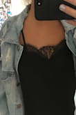 Super cute paired with a jean jacket. Wish I would've ordered a size up, but not enough to return and change the size. Recommend!! - Caroline V.